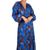 Leo Long Sleeve Maxi Dress - Cobalt Floral