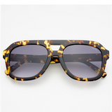 Voyager Oversized Aviator Sunglasses - Yellow Tortoise