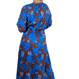 Leo Long Sleeve Maxi Dress - Cobalt Floral