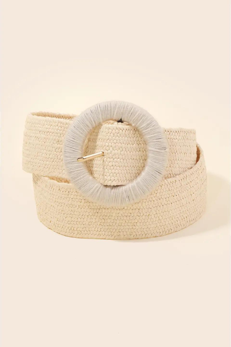 Round Buckle Belt - Ivory