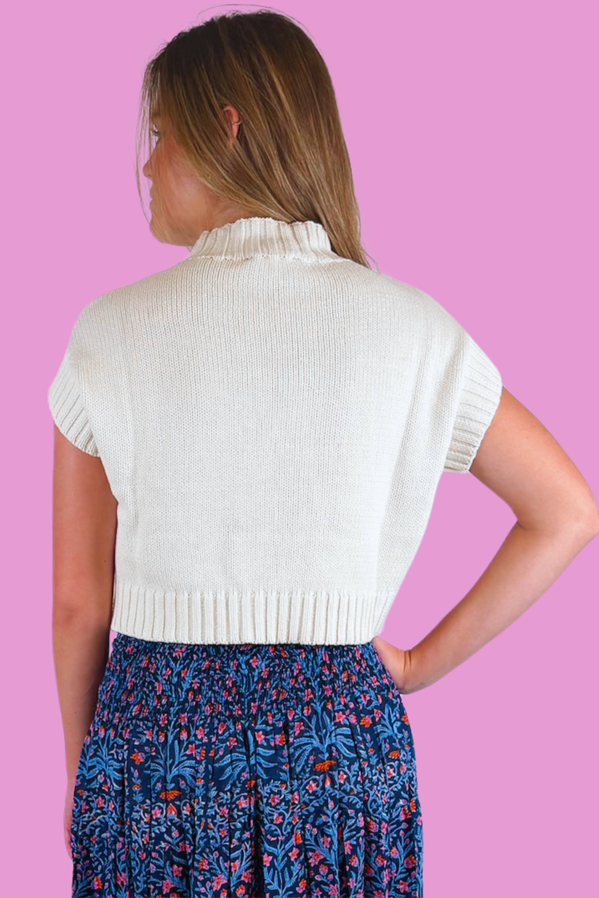 Sia Short Sleeve Sweater - Ivory