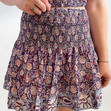 Wesley Blockprint Mini Skirt - Purple Mixed Print