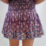 Wesley Blockprint Mini Skirt - Purple Mixed Print