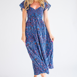 Abby Sweetheart Maxi Dress - Navy Multi Blossom