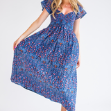 Abby Sweetheart Maxi Dress - Navy Multi Blossom