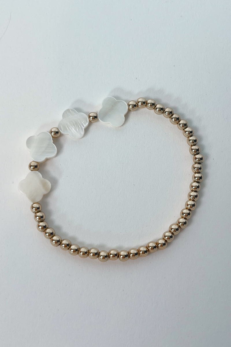 Good Luck Clover Bracelet - Pearl