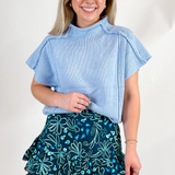 Annie Embroidered Skort - Daisy Teal