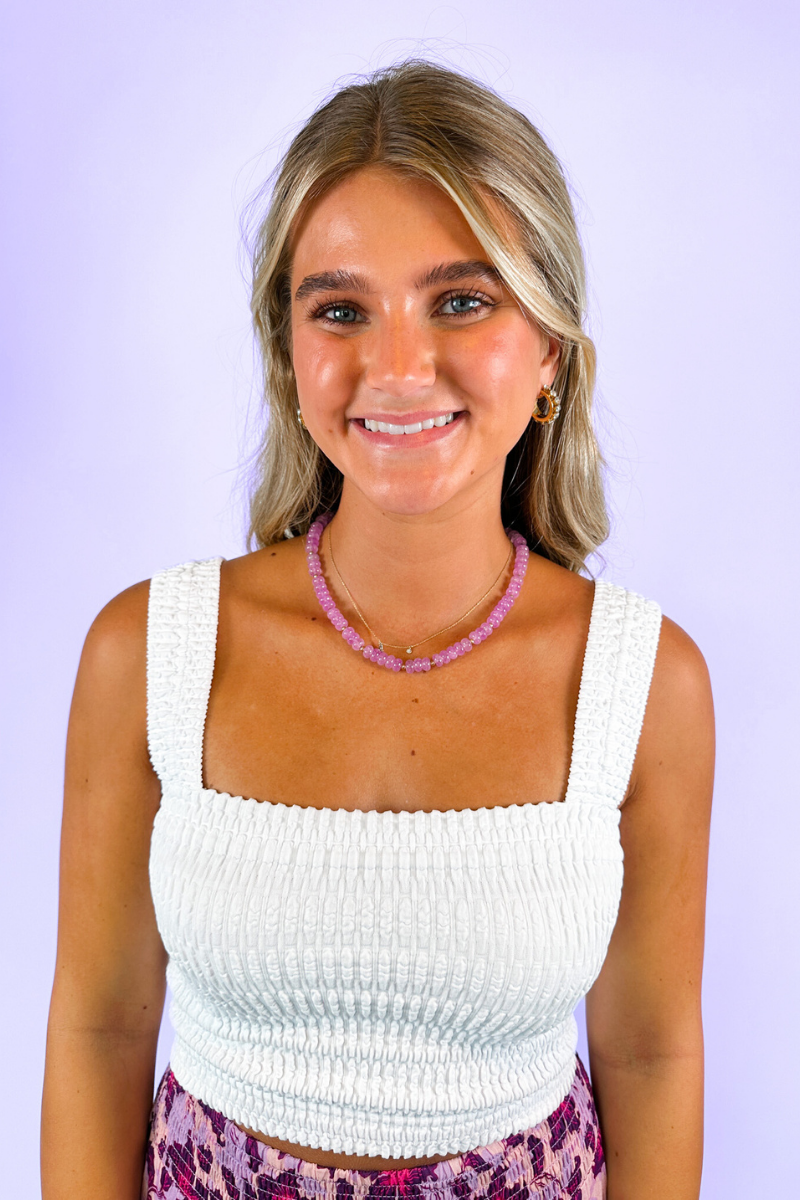 Angelos Beaded Necklace - Lilac