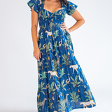 Abby Tropical Sweetheart Maxi - Navy