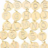 18K Gold-Filled Pave Alphabet Charm - F