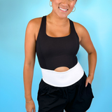 Runner Cutout Romper - Black/White