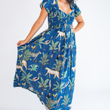 Abby Tropical Sweetheart Maxi - Navy