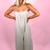 Italy Linen Jumpsuit - Greige