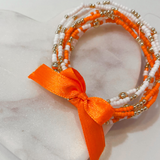 Game Day Bracelet Set - Orange/White