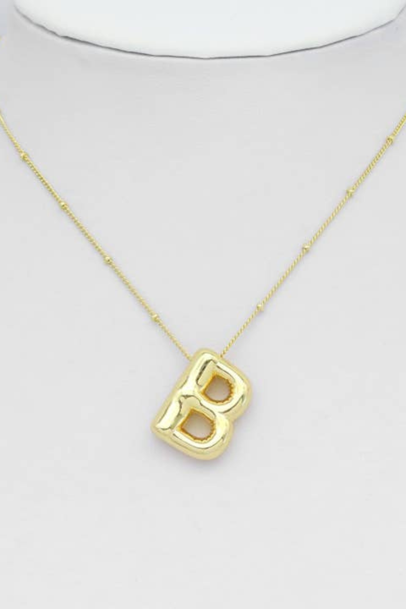 Bubble Initial Charm - Gold J