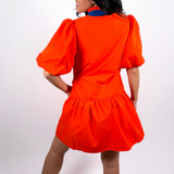 Roxie Drop Waist Mini Dress - Orange