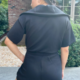 Scuba Full Zip Romper - Black