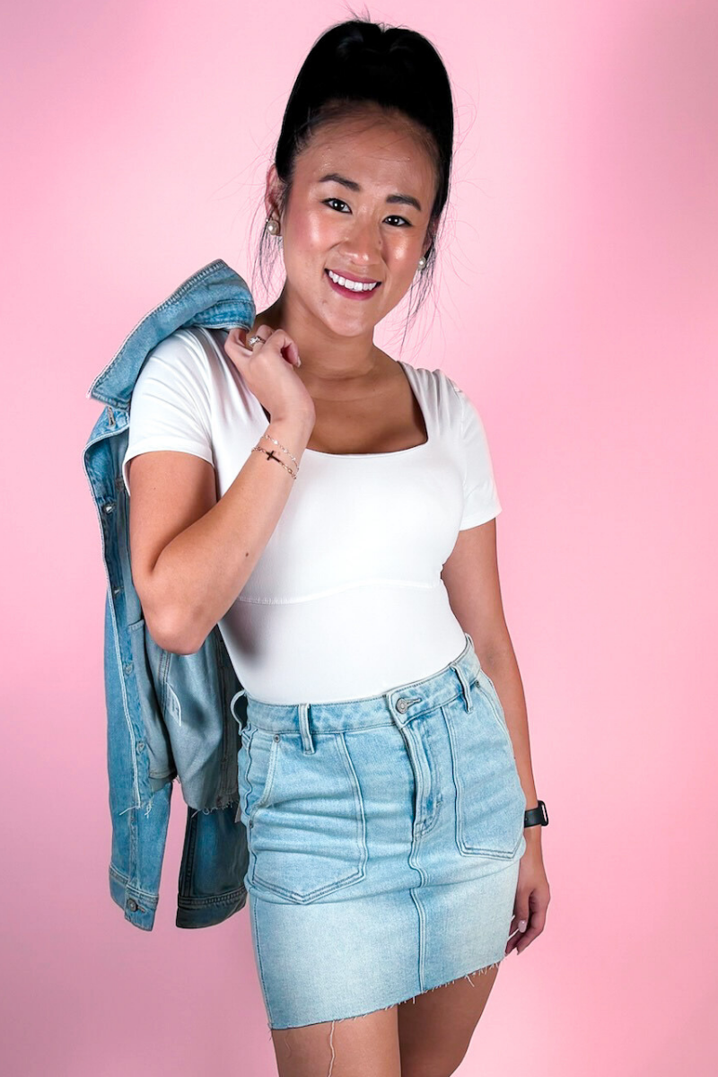 Austin Denim Mini Skirt - Light Blue