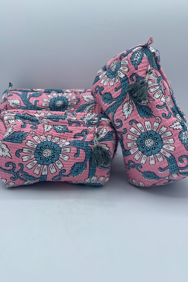 Set of 3 Lined Cosmetic Bags