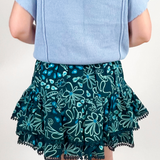 Annie Embroidered Skort - Daisy Teal