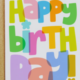 Birthday Greeting Card - Rainbow Letters