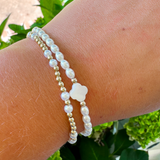 Pippa Stretchy Pearl Clover Bracelet