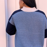 Victoria Colorblock Sweater - Denim Combo