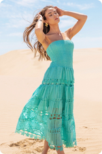 Cali Strapless Maxi Dress - Tiffany Blue