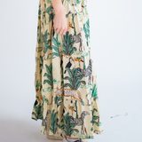 Britt Smocked Maxi Skirt - Ivory Tropical