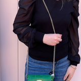 Gemma Mini Leather Crossbody Bag - Kelly Green