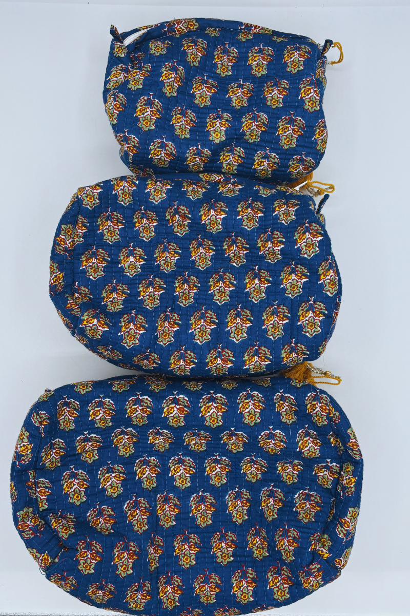 Set of 3 Lined Cosmetic Bags