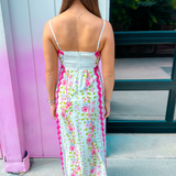 Riley Ric Rac Maxi Dress - White Floral