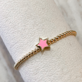 Enamel Star Bead Bracelet - Light Pink