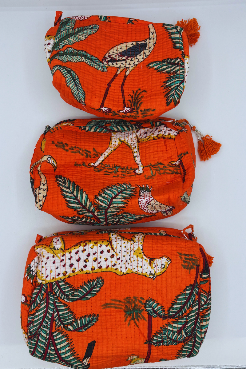 Set of 3 Lined Cosmetic Bags