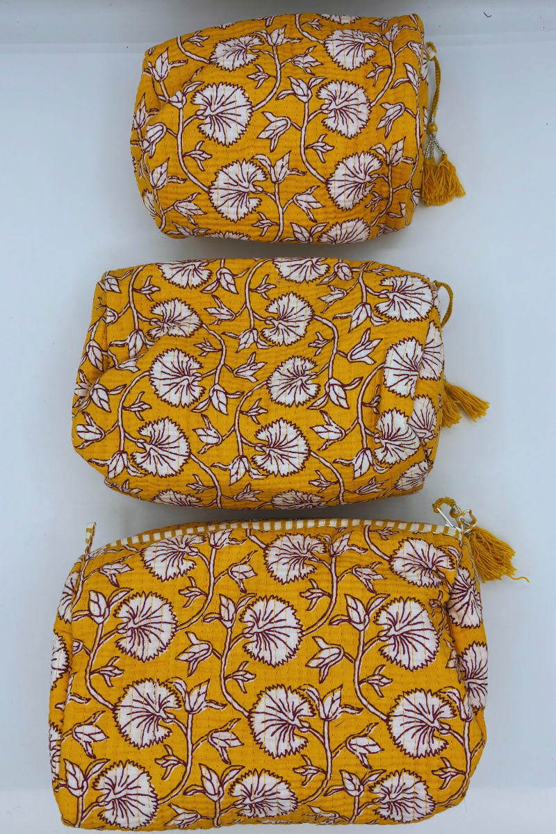 Set of 3 Lined Cosmetic Bags