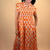 Lily Game Day Midi Dress - Orange