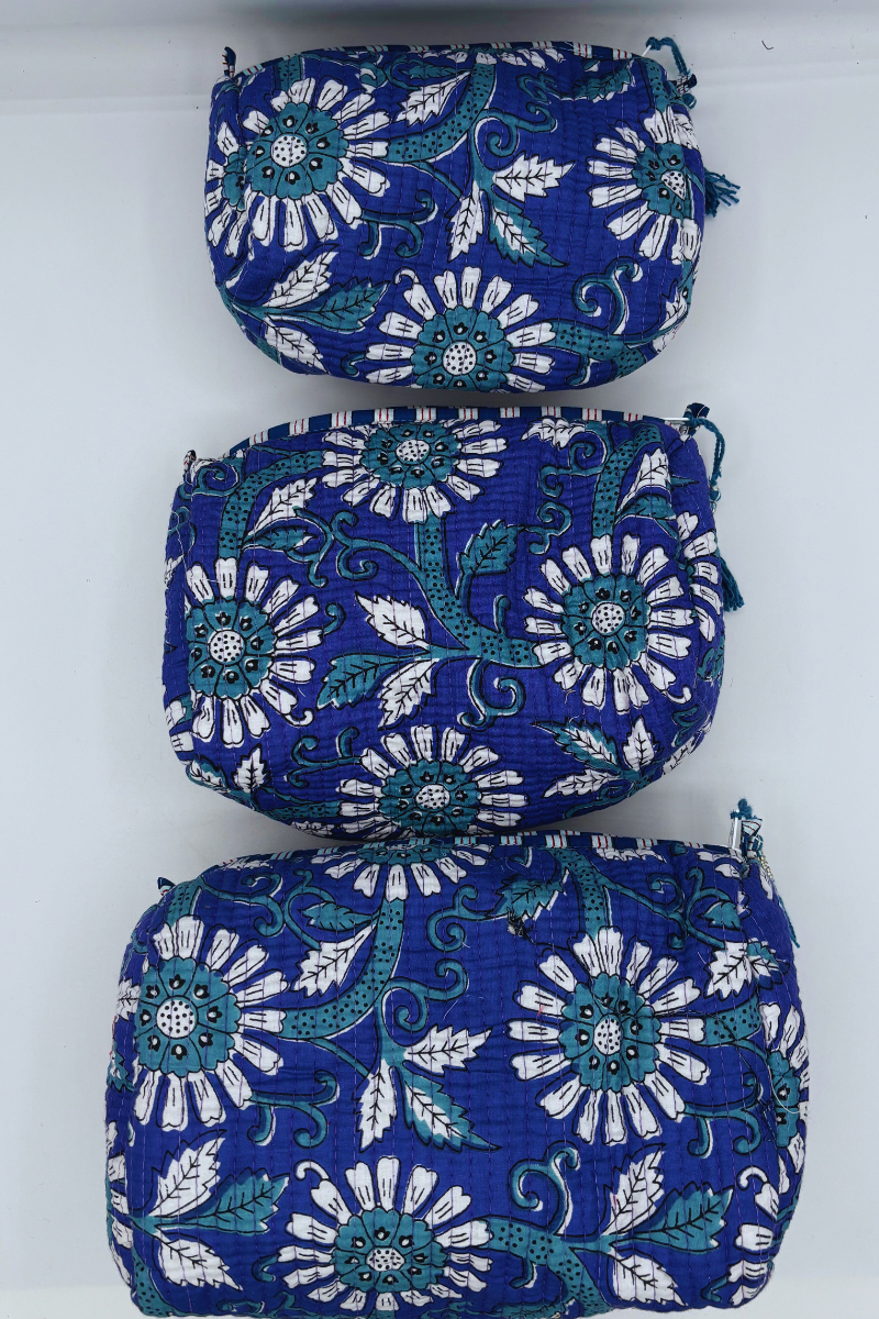 Set of 3 Lined Cosmetic Bags