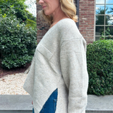 Lucy Side Vent Knit Cardigan - Dark Greige