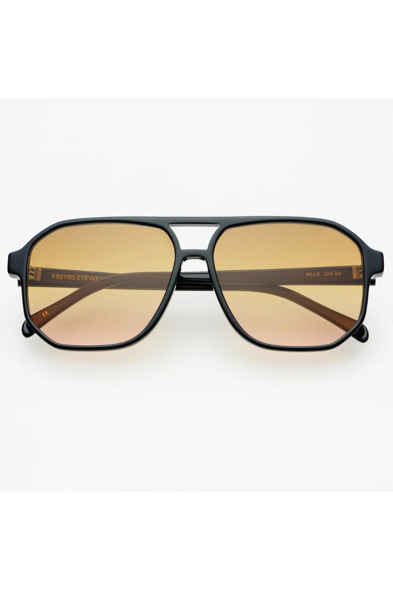 Billie Aviator Sunglasses - Black/Brown