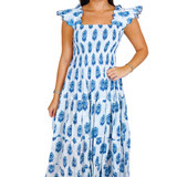 Chloe Scalloped Maxi Dress - White Bluebell