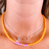 Mia Crystal Necklace - Orange/Pink