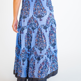 Britt Smocked Midi Skirt - Peri Purple Floral