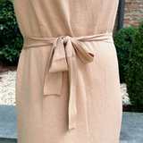 Norane Belted Sweater Dress - Camel