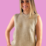 Cora Sleeveless Sweater Vest - Melange