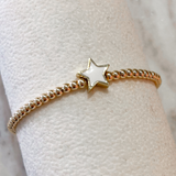 Enamel Star Bead Bracelet - White