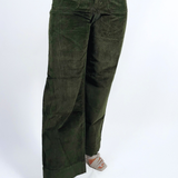 Colette Corduroy Wide Leg Pant - Dark Olive