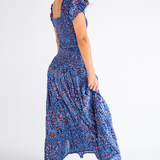 Britt Smocked Maxi Skirt - Navy Multi Blossom