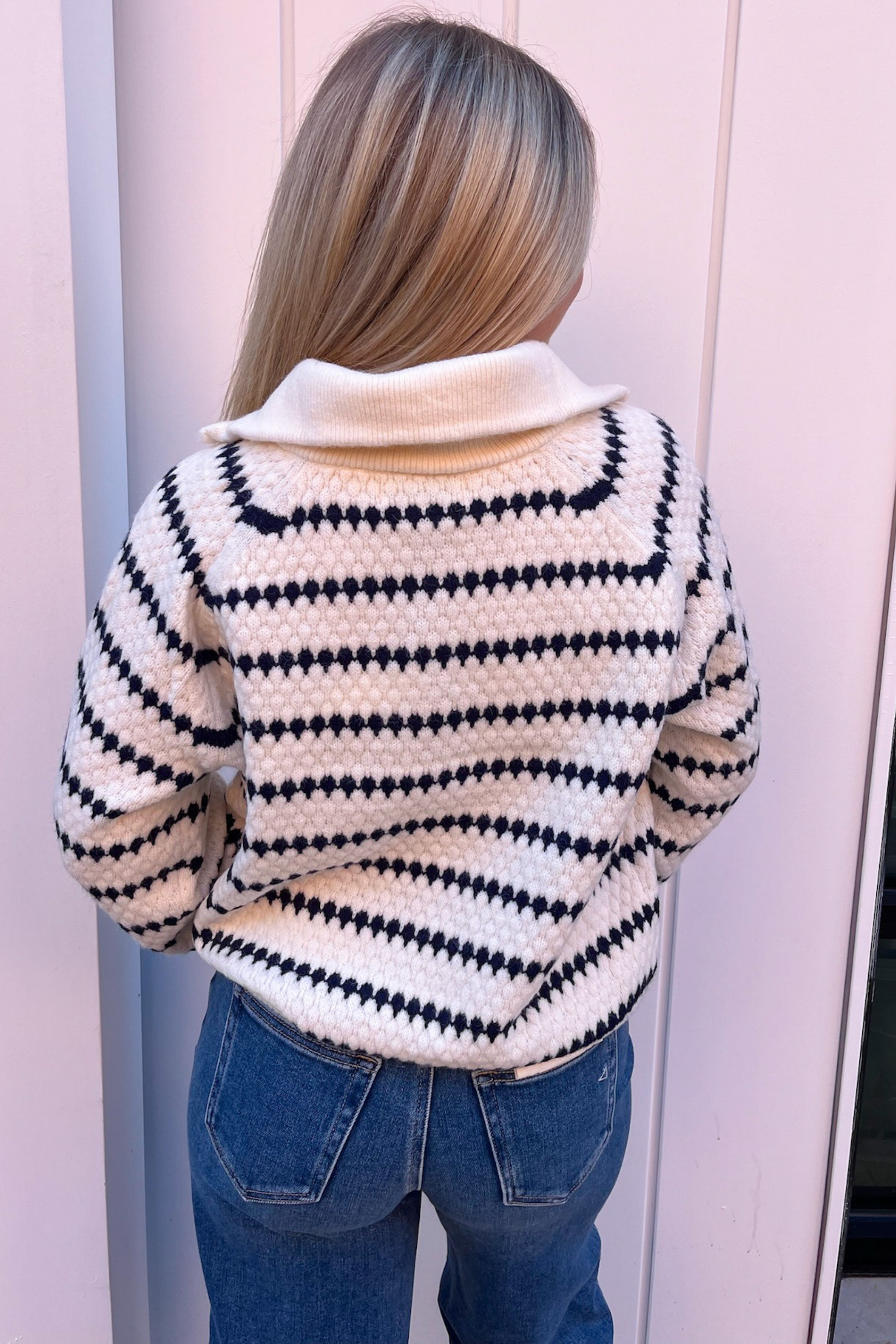 Abbi Collared Sweater - Navy