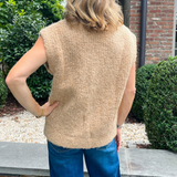 Magaly Button Down Sweater Vest - Camel