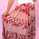 Maya Geometric Maxi Skirt - Deep Pink